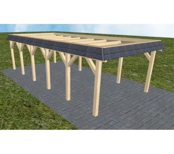 JODA Carport Glinde LO Master Walmblende, Flachdach ohne Bedachung