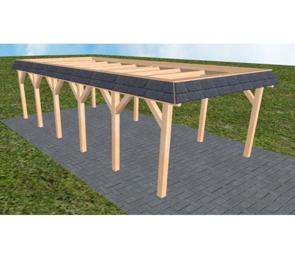 JODA Carport Glinde LO Perfect Walmblende, Flachdach ohne Bedachung