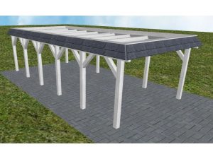 JODA Carport Glinde LO Select Walmblende, Flachdach ohne Bedachung