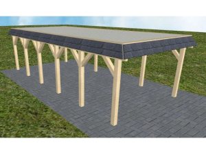 JODA Carport Glinde LT Master Walmblende, Flachdach mit Stahl-Trapezplatten Antikondens