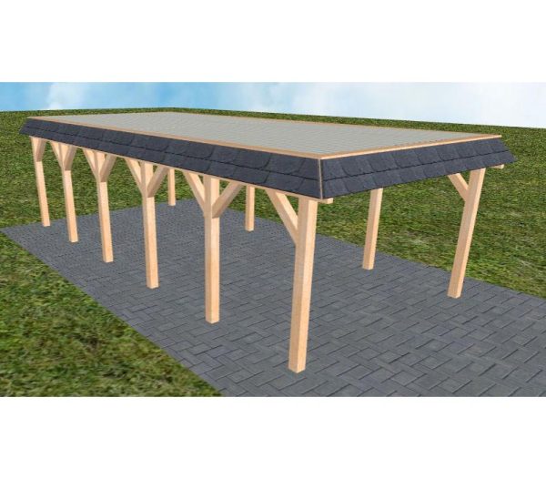 JODA Carport Glinde LT Perfect Walmblende, Flachdach mit Stahl-Trapezplatten Antikondens