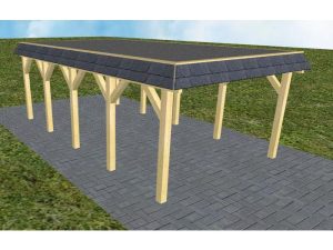 JODA Carport Glinde MF Classic Walmblende, Flachdach mit EPDM Folie