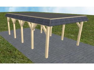 JODA Carport Glinde MF Master Walmblende, Flachdach mit EPDM Folie