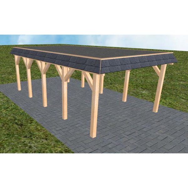 JODA Carport Glinde MF Perfect Walmblende, Flachdach mit EPDM Folie