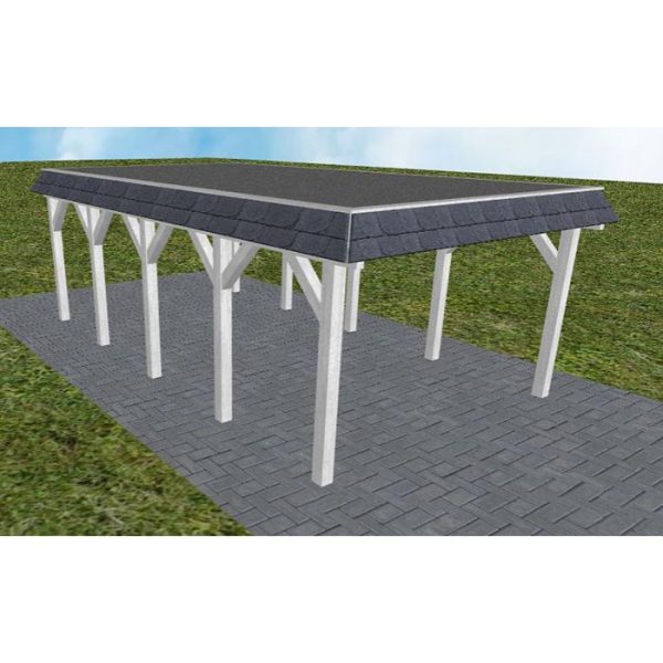 JODA Carport Glinde MF Select Walmblende, Flachdach mit EPDM Folie
