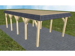 JODA Carport Glinde MG Master Walmblende, Flachdach vorb.f. Gründach
