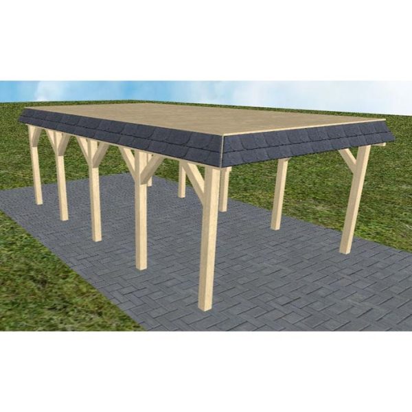 JODA Carport Glinde MG Master Walmblende, Flachdach vorb.f. Gründach