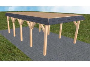 JODA Carport Glinde MG Perfect Walmblende, Flachdach vorb.f. Gründach