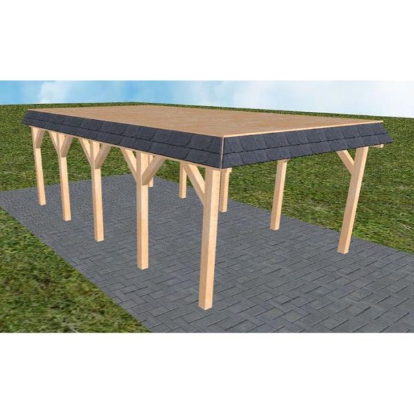 JODA Carport Glinde MG Perfect Walmblende, Flachdach vorb.f. Gründach