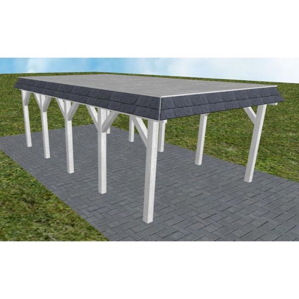 JODA Carport Glinde MG Select Walmblende, Flachdach vorb.f. Gründach