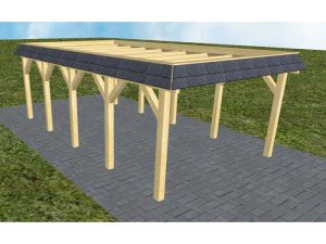 JODA Carport Glinde MO Classic Walmblende, Flachdach ohne Bedachung