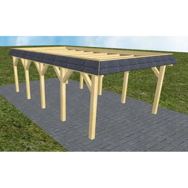 JODA Carport Glinde MO Classic Walmblende, Flachdach ohne Bedachung