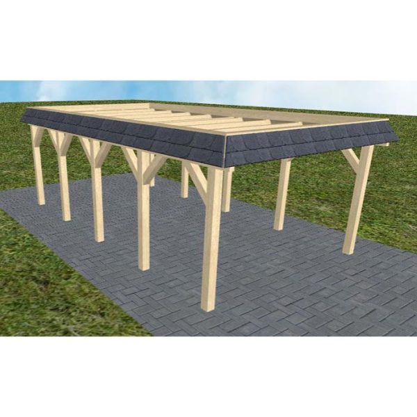 JODA Carport Glinde MO Master Walmblende, Flachdach ohne Bedachung