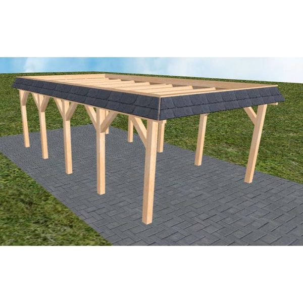 JODA Carport Glinde MO Perfect Walmblende, Flachdach ohne Bedachung