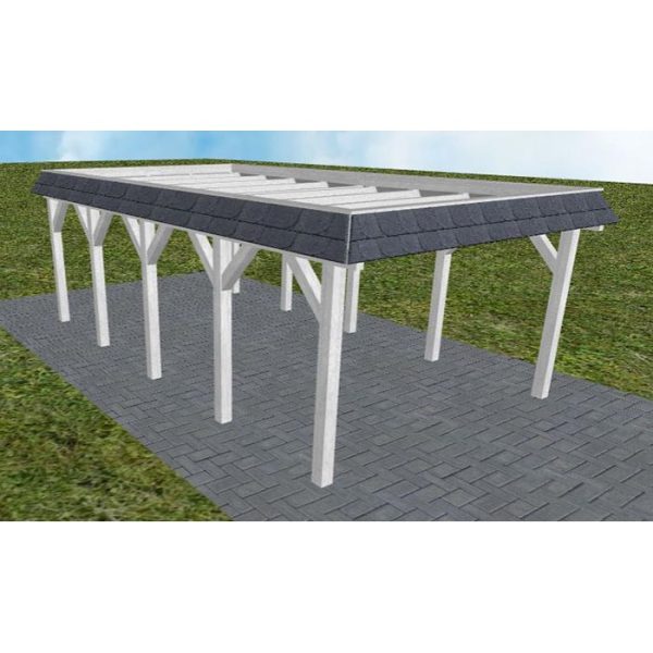 JODA Carport Glinde MO Select Walmblende, Flachdach ohne Bedachung