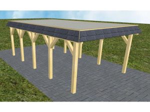 JODA Carport Glinde MT Classic Walmblende, Flachdach mit Stahl-Trapezplatten Antikondens