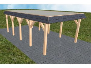 JODA Carport Glinde MT Perfect Walmblende, Flachdach mit Stahl-Trapezplatten Antikondens