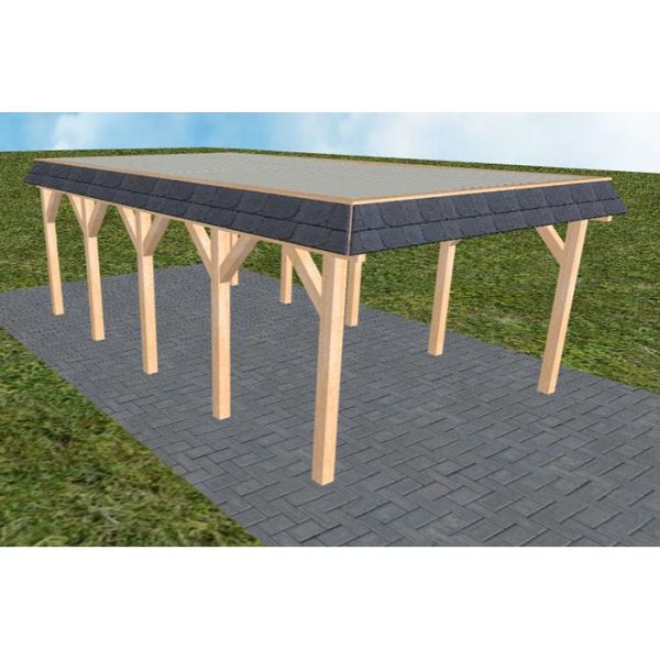 JODA Carport Glinde MT Perfect Walmblende, Flachdach mit Stahl-Trapezplatten Antikondens