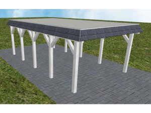 JODA Carport Glinde MT Select Walmblende, Flachdach mit Stahl-Trapezplatten Antikondens