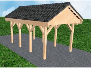 JODA Carport Malchow KD Perfect Satteldach, incl. Pfannen und Rinne