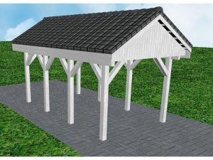 JODA Carport Malchow KD Select Satteldach, incl. Pfannen und Rinne
