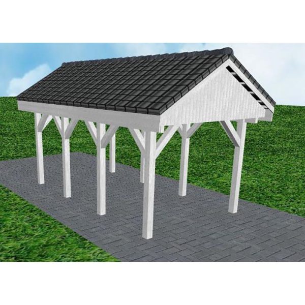 JODA Carport Malchow KD Select Satteldach, incl. Pfannen und Rinne