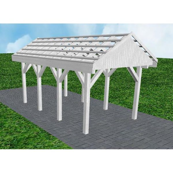 JODA Carport Malchow KO Select Satteldach, ohne Rinne, ohne Pfannen