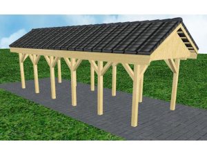 JODA Carport Malchow LD Classic Satteldach, incl. Pfannen und Rinne