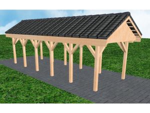 JODA Carport Malchow LD Perfect Satteldach, incl. Pfannen und Rinne