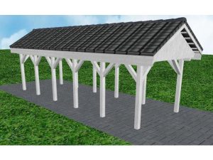 JODA Carport Malchow LD Select Satteldach, incl. Pfannen und Rinne