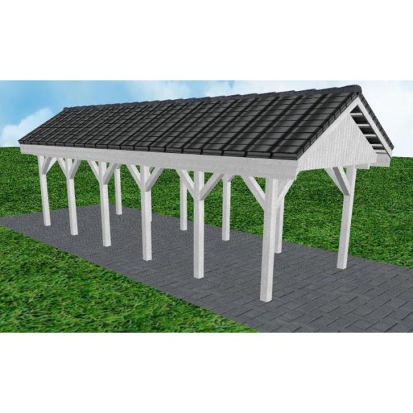 JODA Carport Malchow LD Select Satteldach, incl. Pfannen und Rinne
