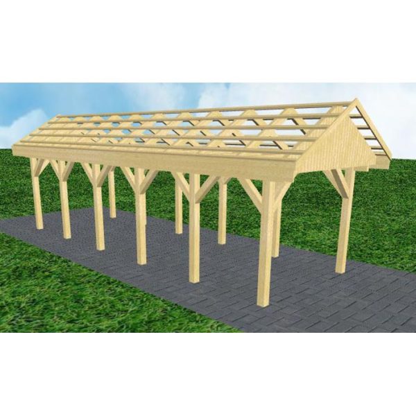 JODA Carport Malchow LO Classic Satteldach, ohne Rinne, ohne Pfannen
