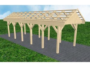 JODA Carport Malchow LO Master Satteldach, ohne Rinne, ohne Pfannen