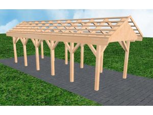 JODA Carport Malchow LO Perfect Satteldach, ohne Rinne, ohne Pfannen