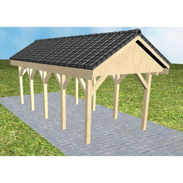JODA Carport Malchow MD Master Satteldach, incl. Pfannen und Rinne