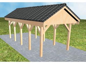 JODA Carport Malchow MD Perfect Satteldach, incl. Pfannen und Rinne