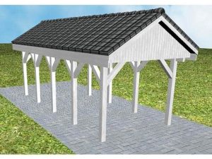 JODA Carport Malchow MD Select Satteldach, incl. Pfannen und Rinne