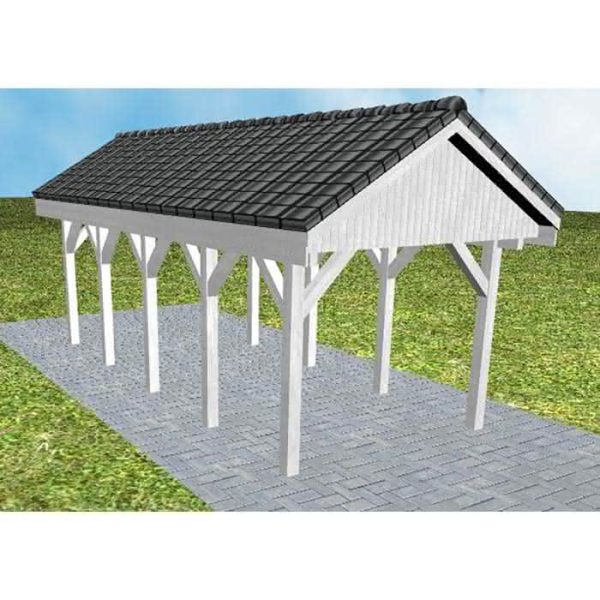 JODA Carport Malchow MD Select Satteldach, incl. Pfannen und Rinne