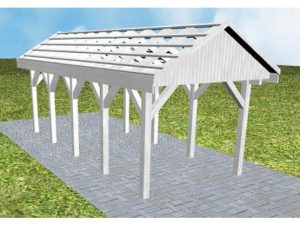 JODA Carport Malchow MO Select Satteldach, ohne Rinne, ohne Pfannen