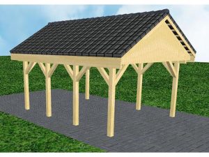 JODA Carport Meldorf KD Classic Satteldach, incl. Pfannen und Rinne
