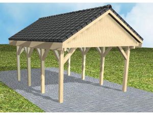 JODA Carport Meldorf KD Master Satteldach, incl. Pfannen und Rinne