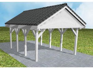 JODA Carport Meldorf KD Select Satteldach, incl. Pfannen und Rinne