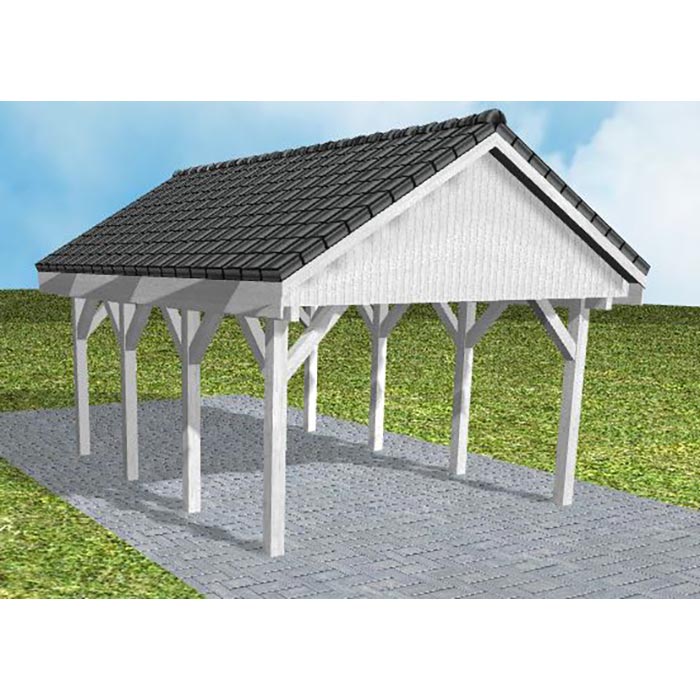 JODA Carport Meldorf KD Select Satteldach, incl. Pfannen und Rinne