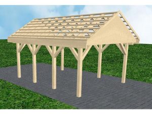 JODA Carport Meldorf KO Master Satteldach, ohne Rinne, ohne Pfannen