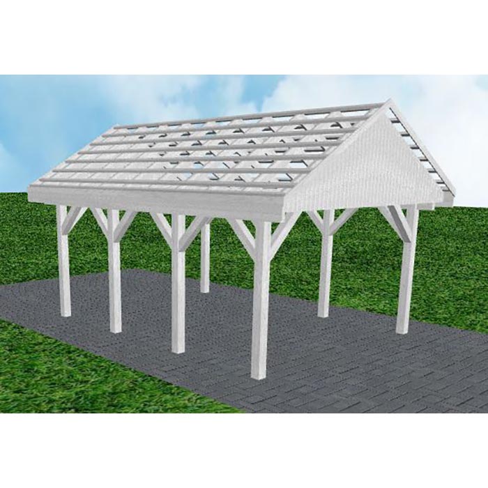 JODA Carport Meldorf KO Select Satteldach, ohne Rinne, ohne Pfannen