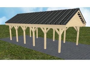 JODA Carport Meldorf LD Master Satteldach, incl. Pfannen und Rinne