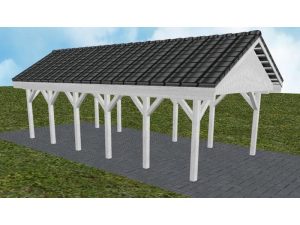 JODA Carport Meldorf LD Select Satteldach, incl. Pfannen und Rinne