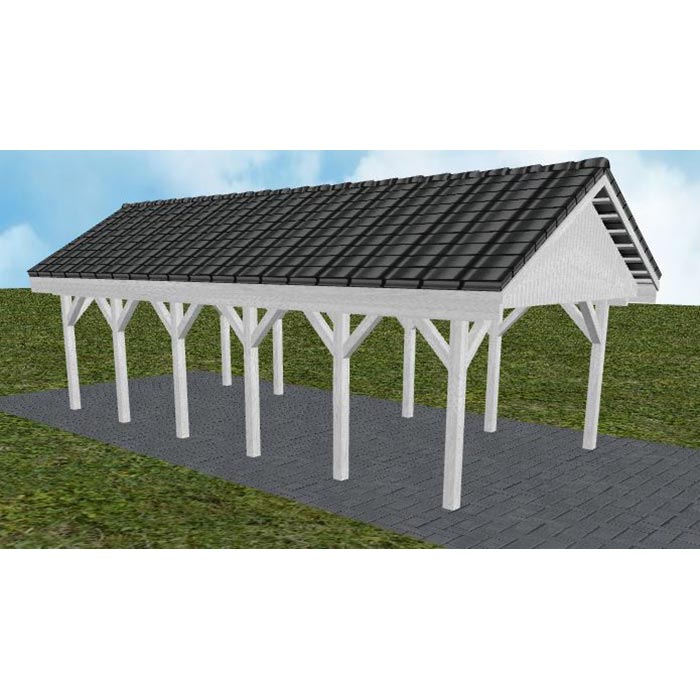 JODA Carport Meldorf LD Select Satteldach, incl. Pfannen und Rinne