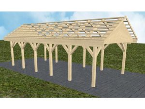 JODA Carport Meldorf LO Master Satteldach, ohne Rinne, ohne Pfannen