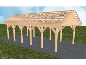 JODA Carport Meldorf LO Perfect Satteldach, ohne Rinne, ohne Pfannen